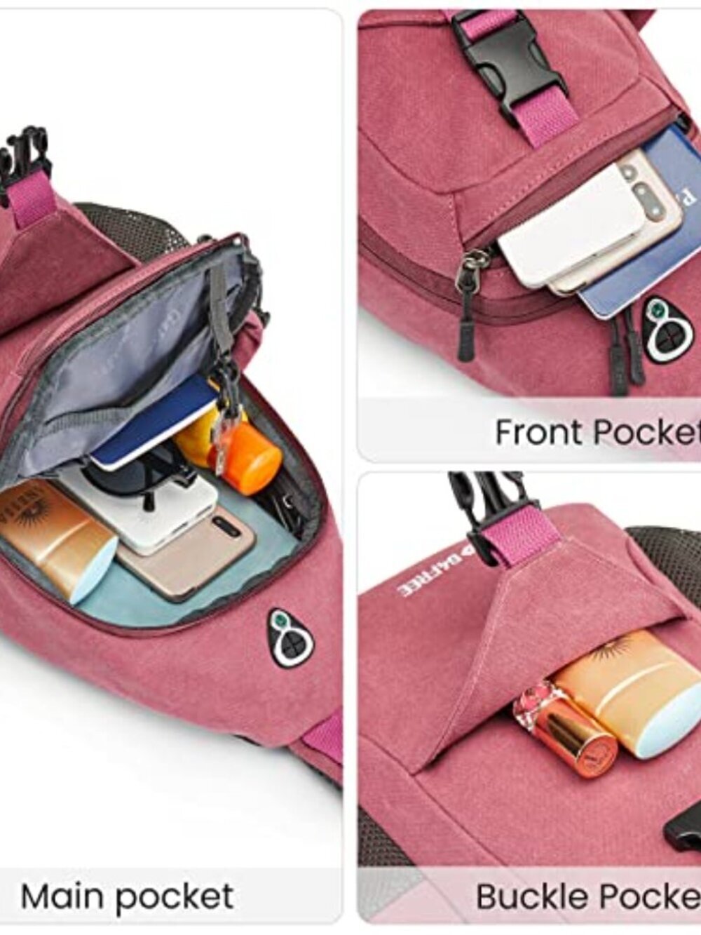 🆕 Sling Chest Bag Shoulder Backpack Crossbody Waterproof Canvas Daypack for - Picture 5 of 7